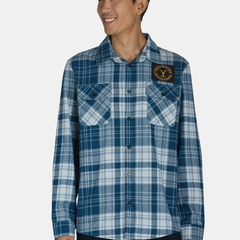 Yellowstone Dutton Ranch Men’s Blue Flannel Size Medium